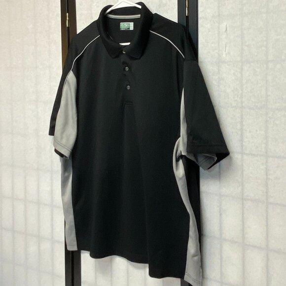 Ben Hogan Grey Black Performance Golf Polo Shirt Short Sleeve Three Button 2XL - Picture 4 of 12